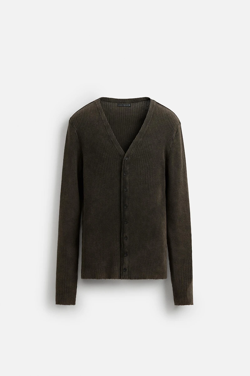 WASHED RIB CARDIGAN