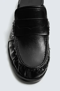 GATHERED OPEN-BACK LOAFERS