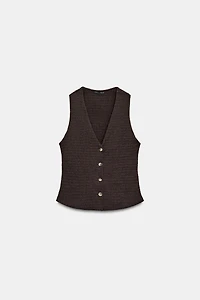 TOP GILET BOUTONS TEXTURÉ