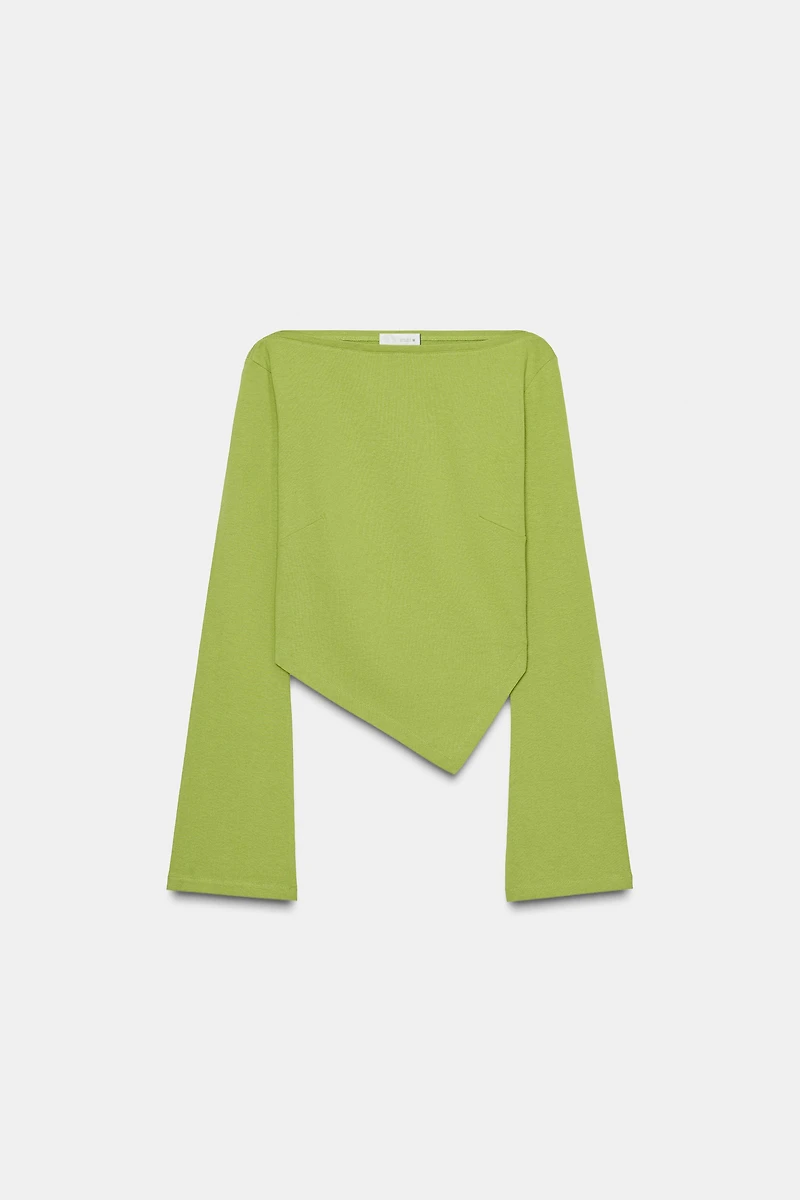 ASYMMETRIC BOAT NECK T-SHIRT