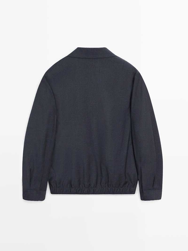 Blouson pied-de-poule laine