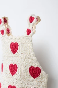 HEARTS CROCHET KNIT ROMPER