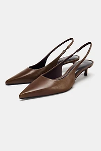 LEATHER KITTEN HEEL SHOES