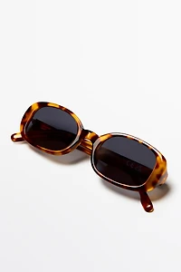 Oval tortoiseshell-effect sunglasses
