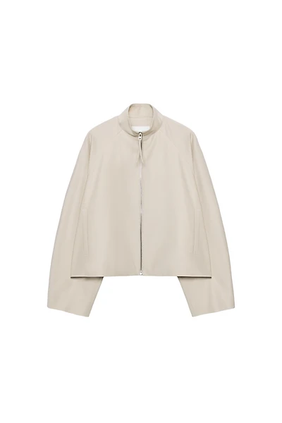ZW COLLECTION ZIPPERED BOMBER JACKET