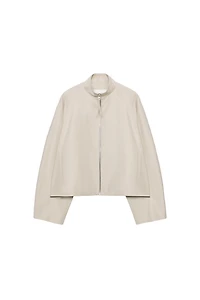 ZW COLLECTION ZIPPERED BOMBER JACKET