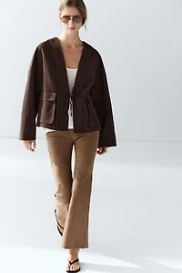 Cotton and linen pocket kimono