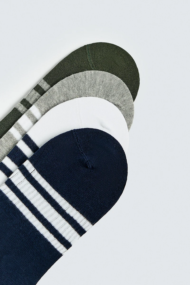 4-PACK OF STRIPED INVISIBLE SOCKS