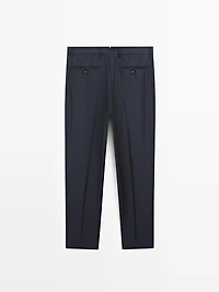 Striped cool wool suit trousers