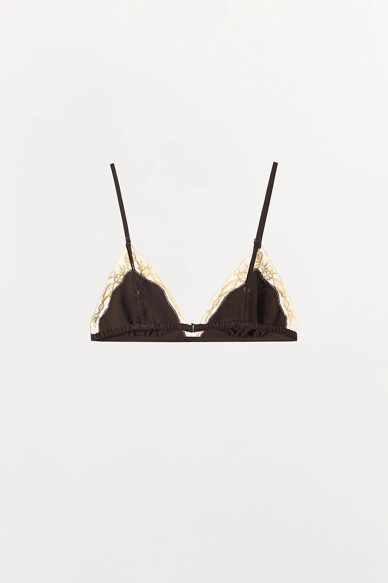 100% VISCOSE EMBROIDERED LACE BRA
