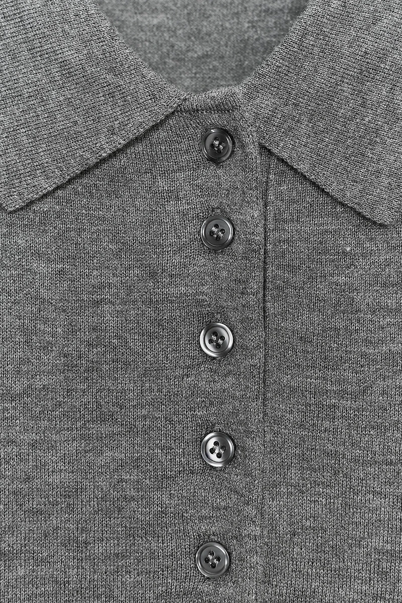 PLAIN KNIT POLO SWEATER