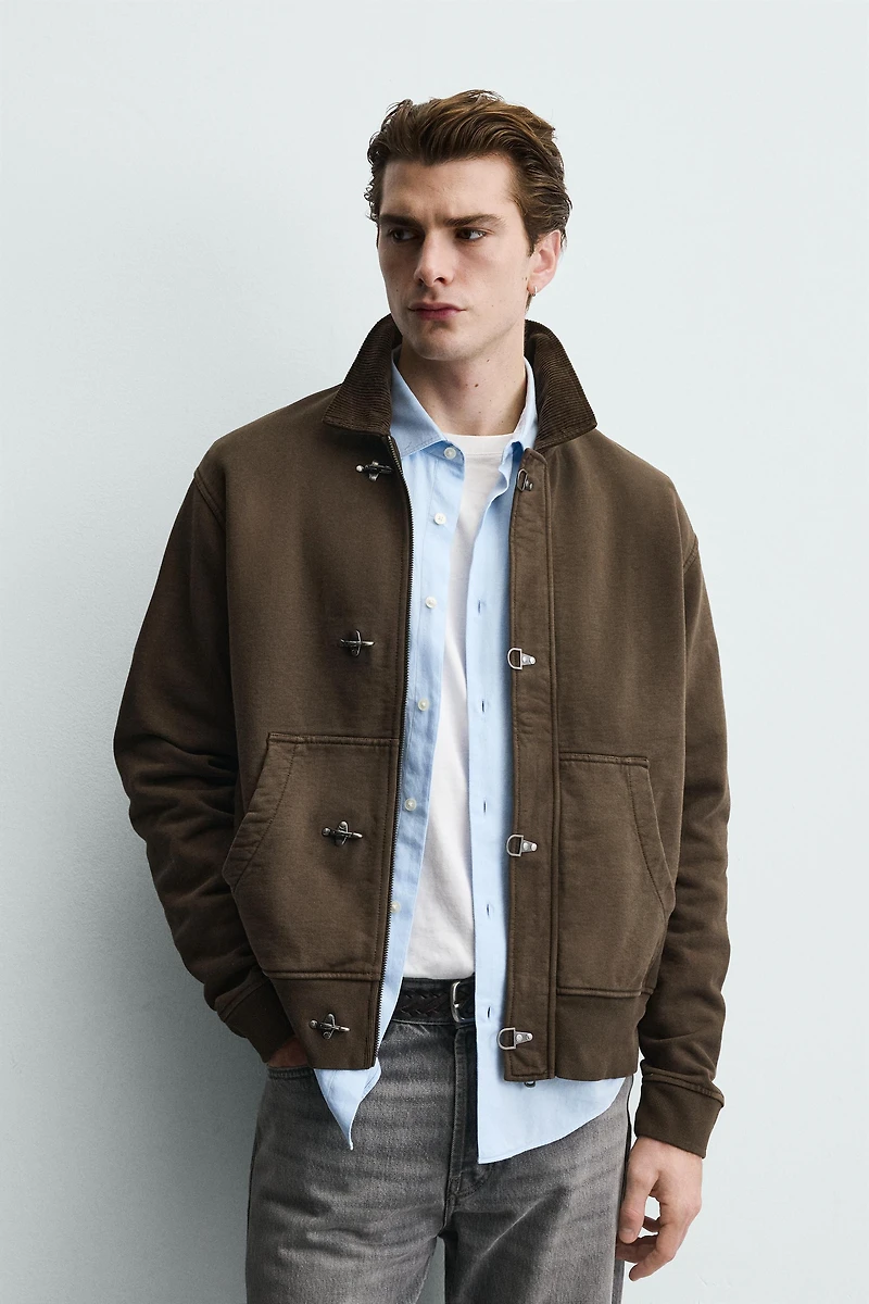 COMBINATION CORDUROY FIREMAN CLASP JACKET