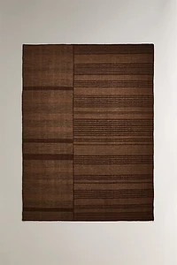 WOOL AREA RUG WITH CONTRASTING LINES
