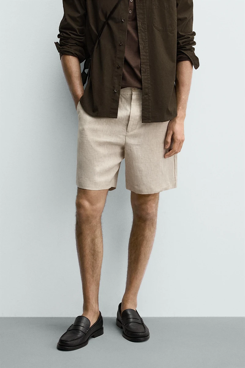 SHORT REGULAR FIT 100% LIN