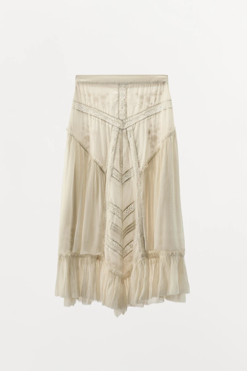 LIMITED EDITION EMBROIDERED LACE COMBINATION SKIRT