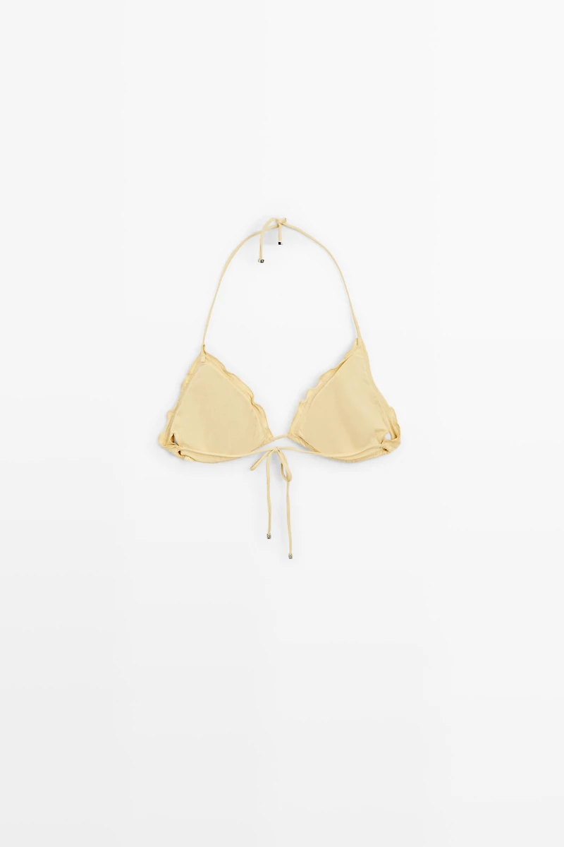 Haut de bikini triangle à volants