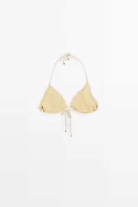 Haut de bikini triangle à volants