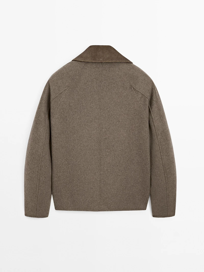 Jacket with double wool collar detail