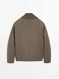 Jacket with double wool collar detail