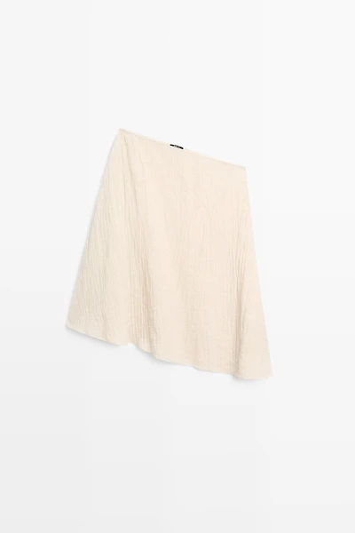 Total look asymmetric linen blend cape top