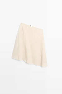 Total look asymmetric linen blend cape top