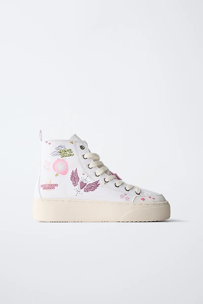 PRINTED HIGH-TOP SNEAKERS
