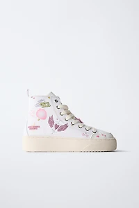 PRINTED HIGH-TOP SNEAKERS