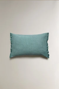 FRINGED THROW PILLOW COVER