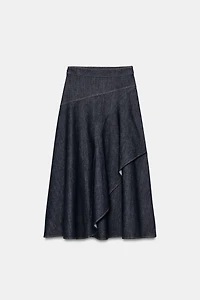 Z1975 RUFFLE DENIM MIDI SKIRT
