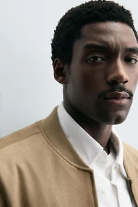 FAUX SUEDE BOMBER JACKET