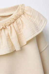 RUSTIC FRILL COLLAR SWEATSHIRT