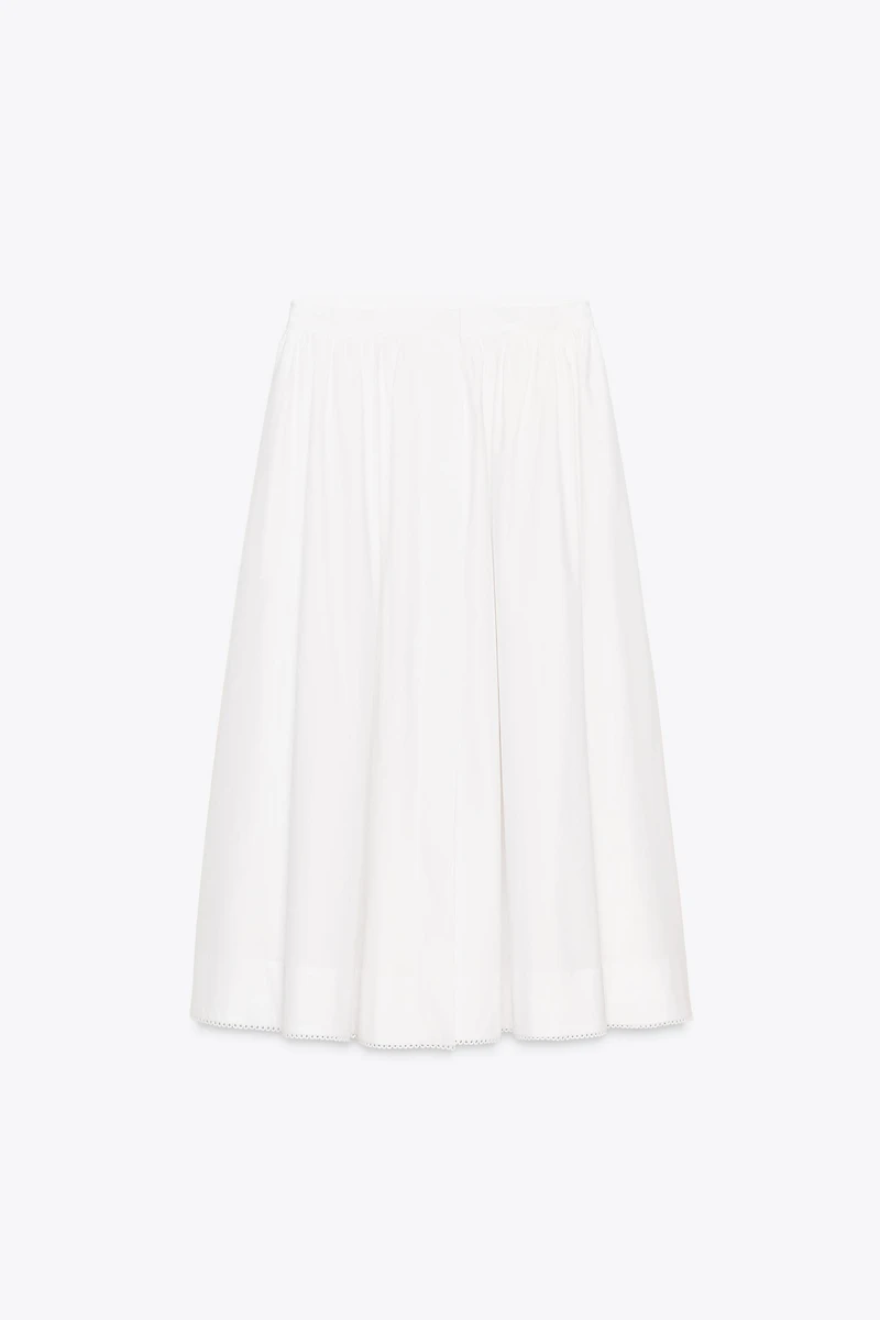 ZW COLLECTION POPLIN MIDI SKIRT
