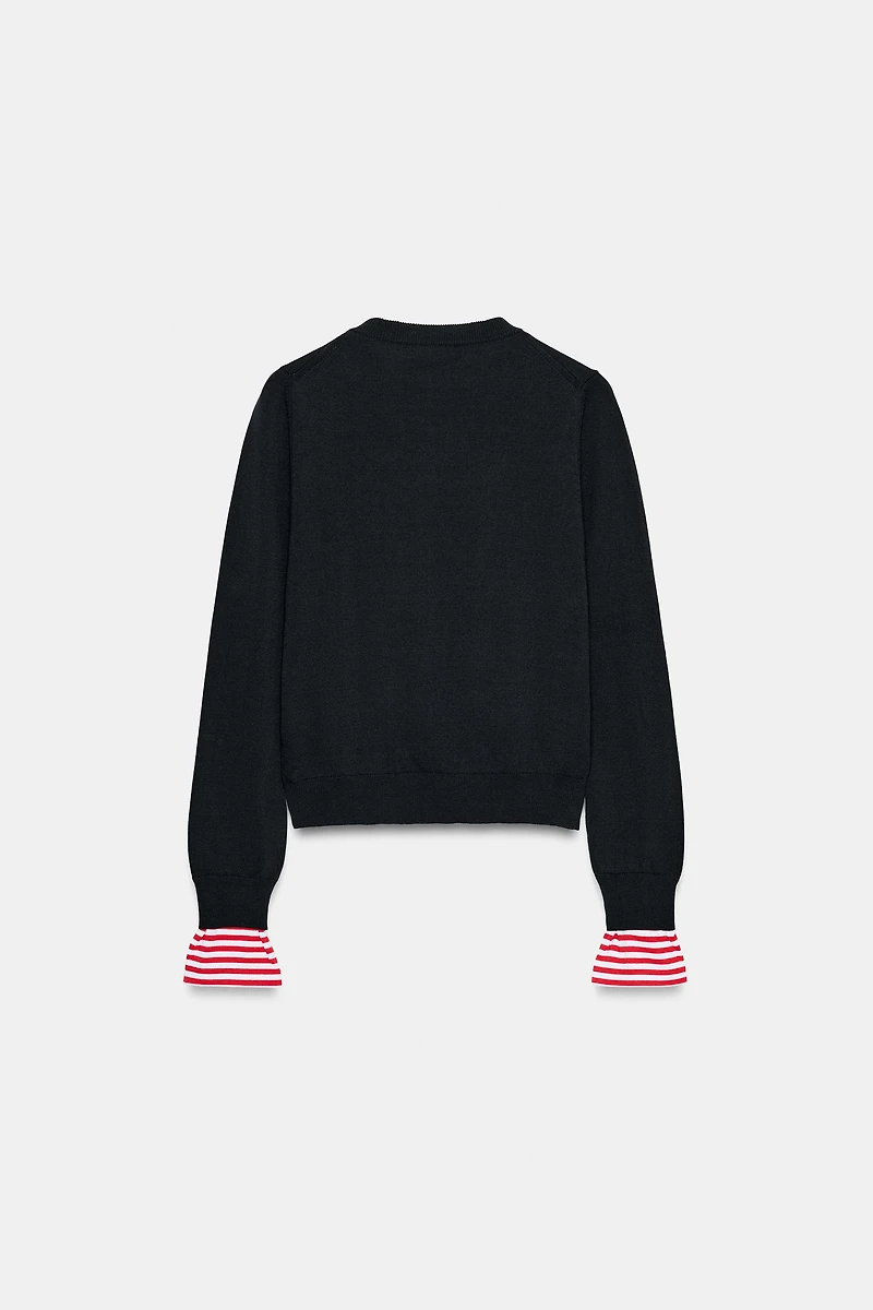 COMBINATION STRIPED KNIT JUMPER