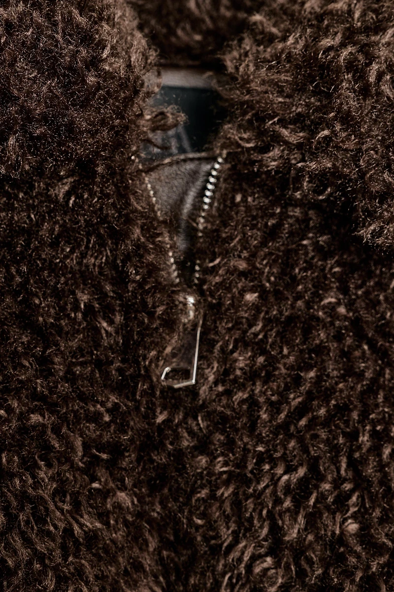 SHORT LONG FLEECE COAT