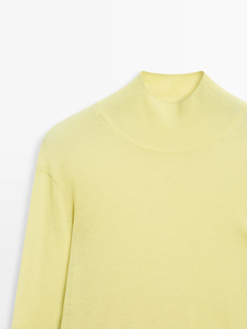 100% wool knit mock turtleneck sweater - STUDIO