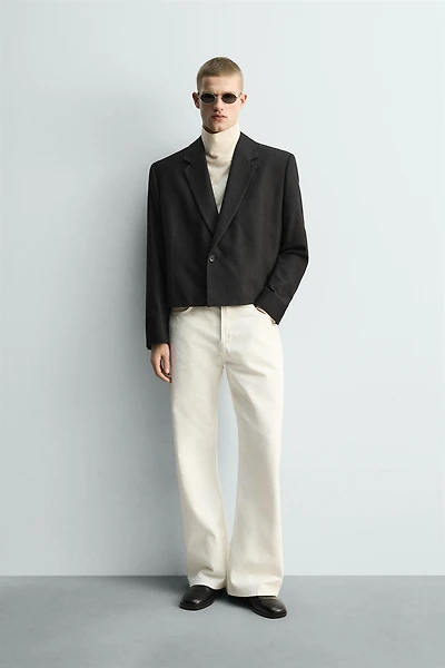 BLAZER COURTE COUPE COSTUME À RAYURES TENNIS