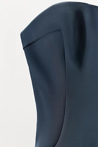 SATIN EFFECT STRAPLESS DRESS