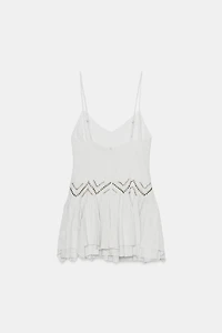 RUFFLED CHIFFON STUDDED DRESS