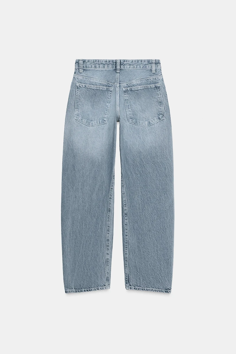 TRF LOW RISE CROPPED JEANS WITH DISPLACED SEAMS