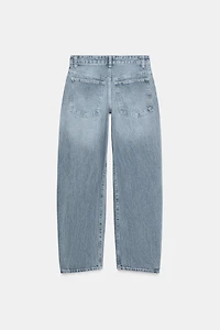 TRF LOW RISE CROPPED JEANS WITH DISPLACED SEAMS