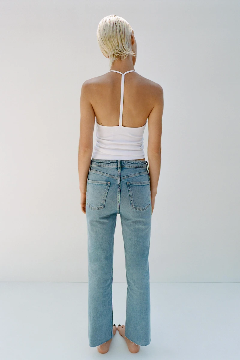 FLARED CROPPED HIGH WAIST TRF JEANS
