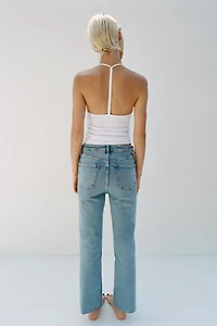 FLARED CROPPED HIGH WAIST TRF JEANS