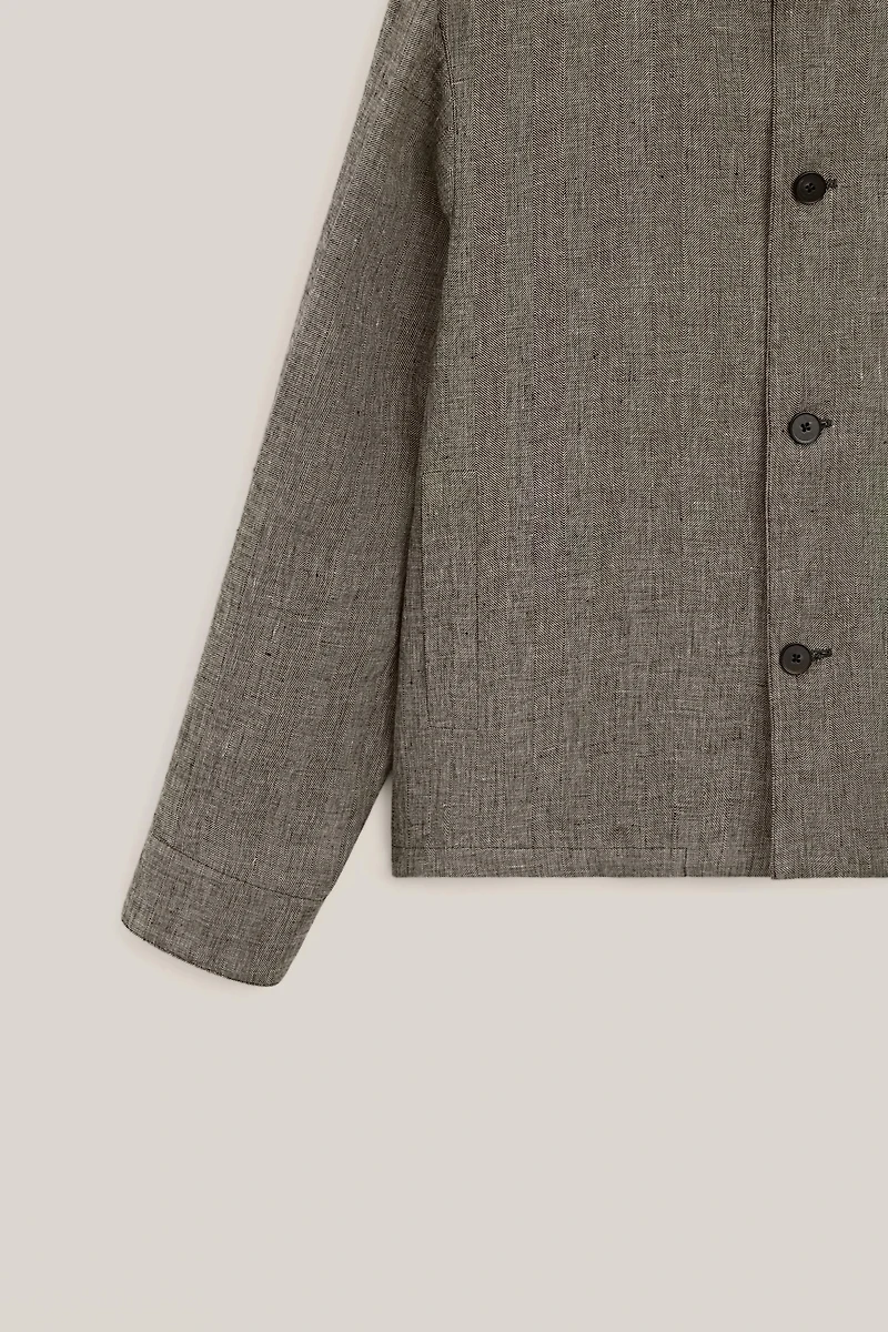Blouson bomber à chevrons en lin - LIMITED EDITION
