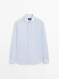 Chemise slim à rayures 100 % coton