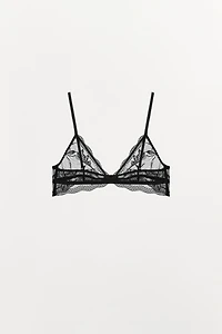 TRIANGLE BRA WITH FLORAL EMBROIDERY
