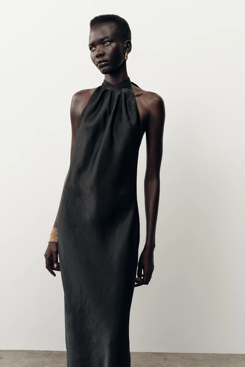 HALTER MIDI DRESS