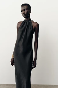 HALTER MIDI DRESS