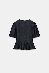 PEPLUM TOP WITH FIREMAN CLASPS