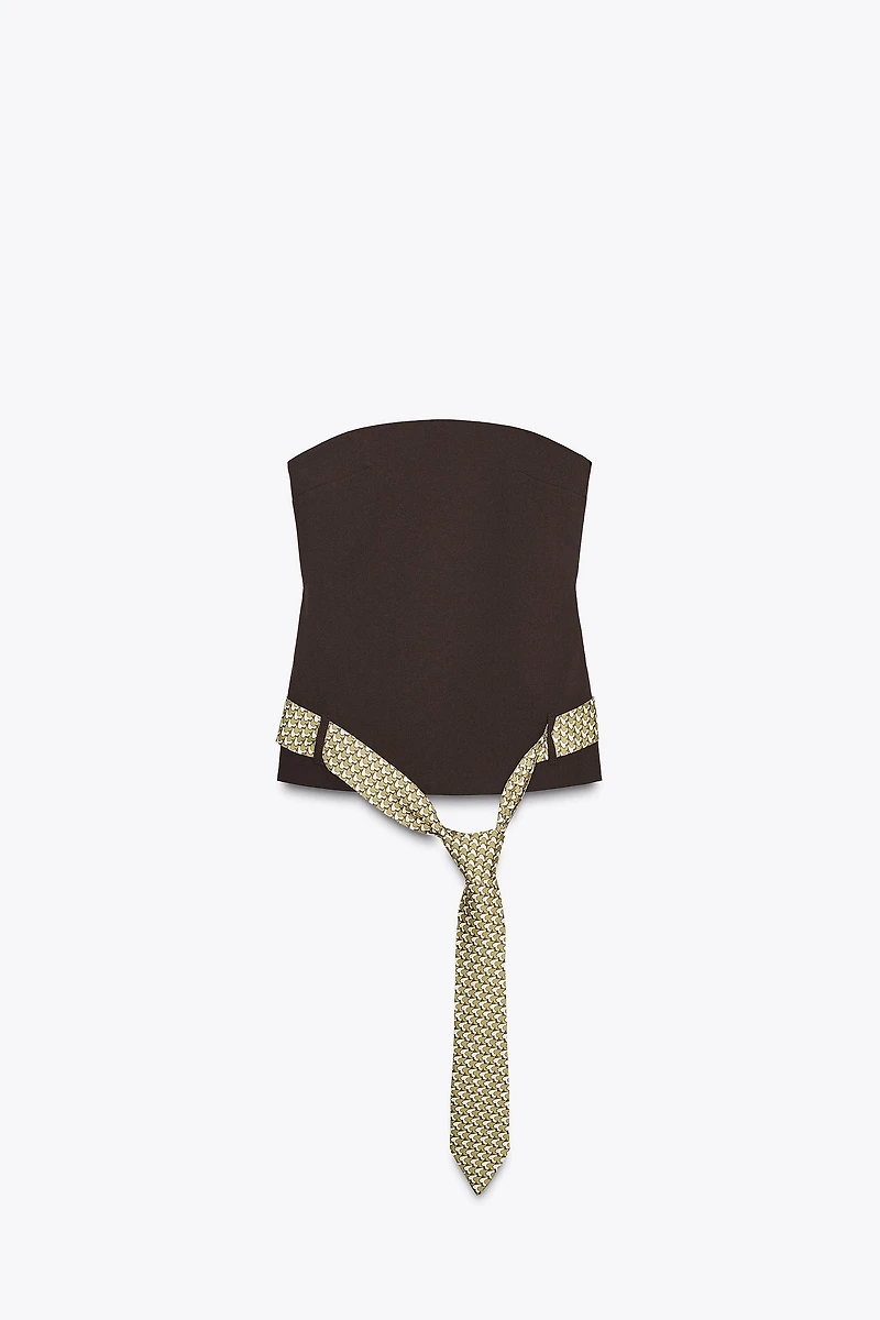 TOP BUSTIER CRAVATE CEINTURE