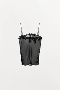 EMBROIDERED GEORGETTE TOP